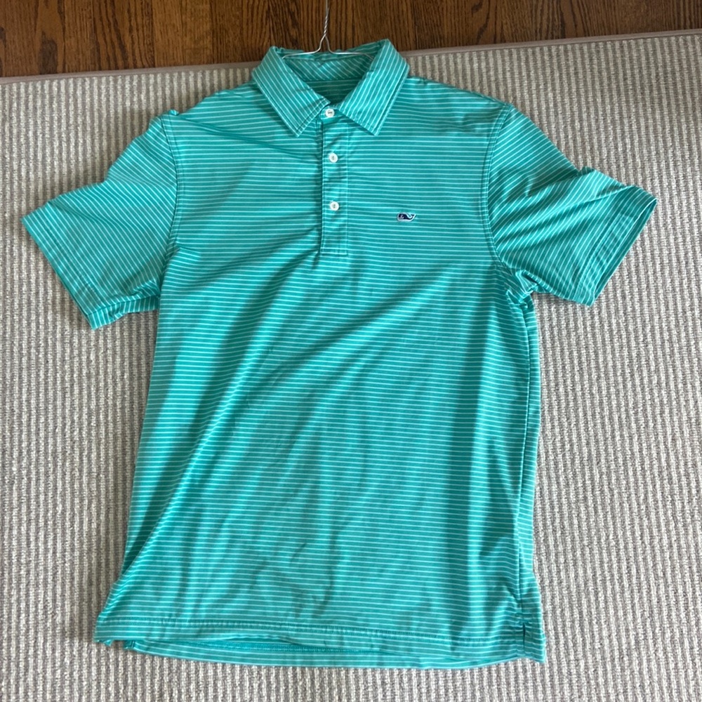 Men’s Vineyard Vines performance polo - green stripe